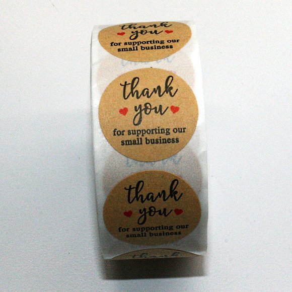 STICKERS - 100 Label Thank You For Supporting Our Small Business Shipping Supply - Picture 1 of 8